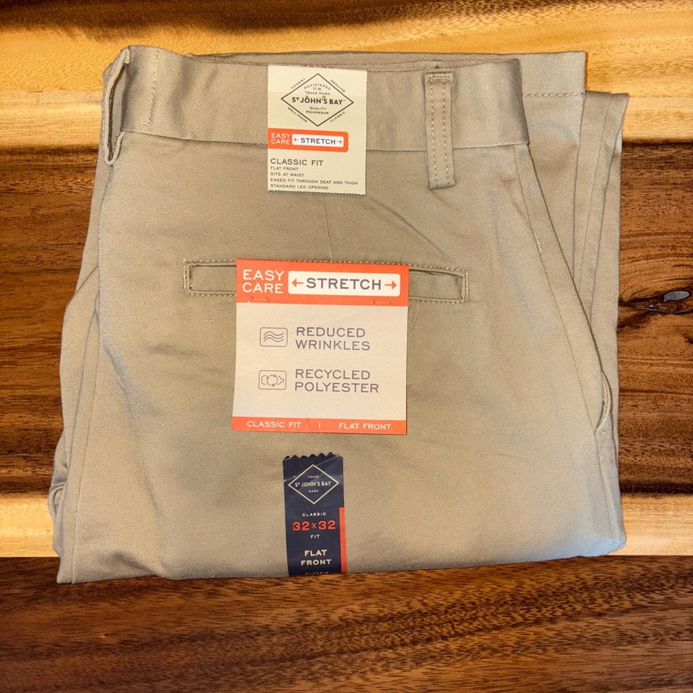 St. John's Bay Khaki Stretch Classic Fit 32x32
